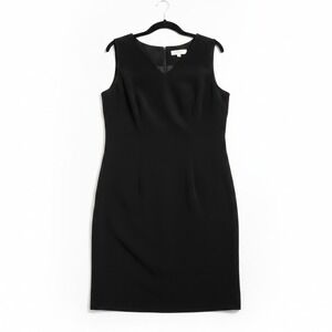 Studio C Plus Black Sleeveless V-Neck Sheath Dress, Women's Size 18W 4230580